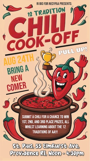 RISCYPAA 12 Traditions Chili Cook-Off - Saturday August 24, 2024 from Noon to 4:30PM - St. Pius - 55 Elmhurst Ave, Providence RI